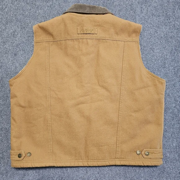 Vintage 90s Cabelas Sherpa Lined Vest Size XL Canvas Duck Canvas NUBUCK Trim WOW - Picture 5 of 14